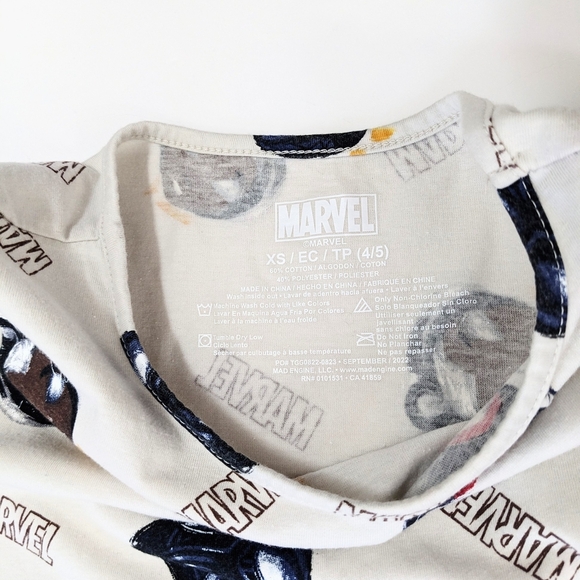 Girls' Marvel x Nikkolas Smith Trio Print Dress Beige Character - Picture 4 of 4